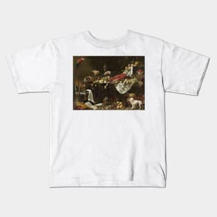 Banquet Still Life - Adriaen Van Utrecht Kids T-Shirt